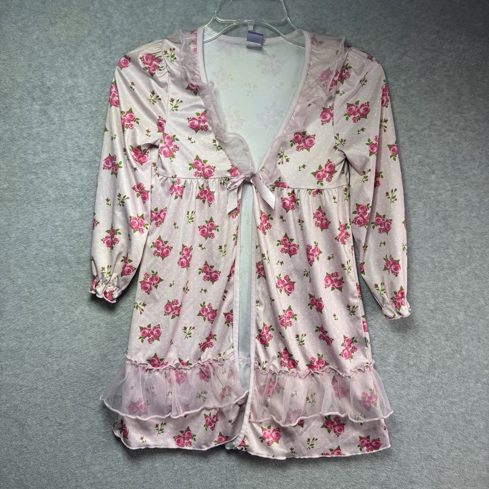 Dollie & Me Robe Girls Size 7 Nightgown Pajama Dress Ruffles Flowers Floral Bow